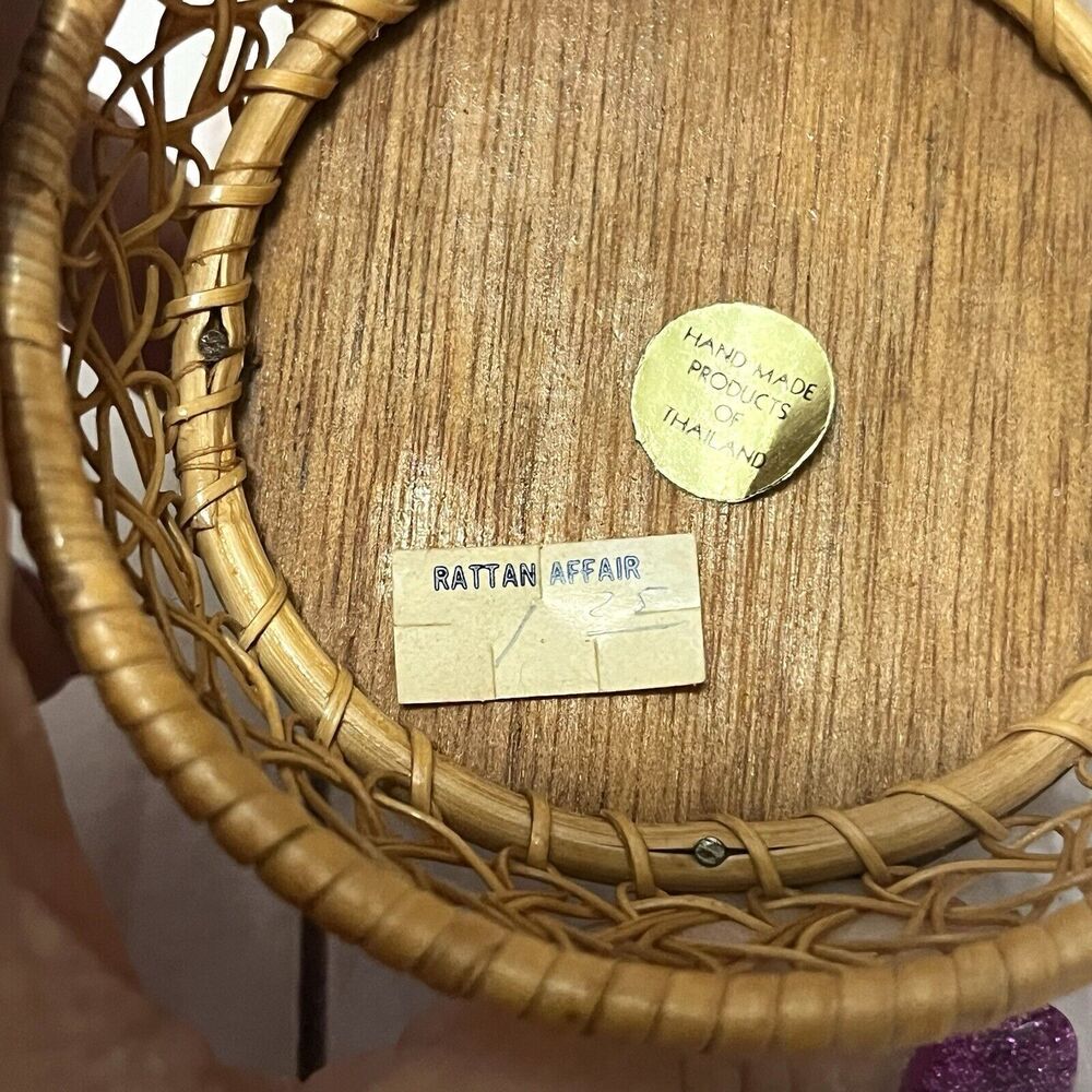 Bohemian Rattan Vintage Coasters Made In Thailand Set Of 6 - Picture 3 of 8